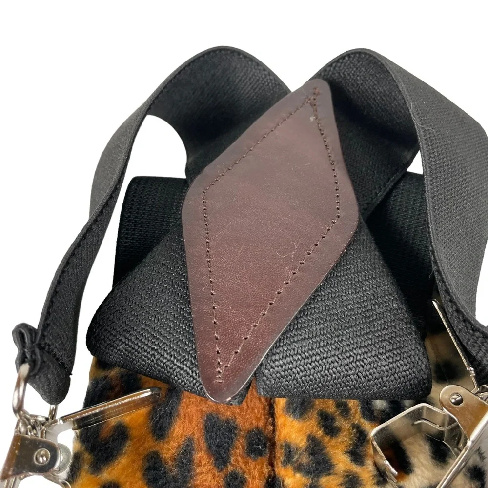 Handmade Cheetah Print Suspenders Alligator Clip 2x2 Faux Fur Halloween Costume - Picture 11 of 16